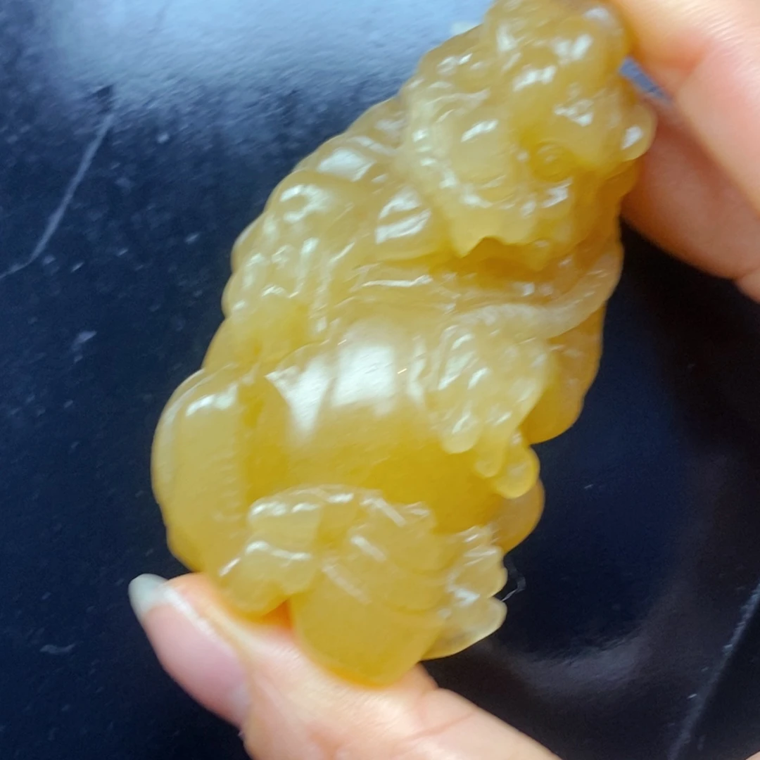 未镶嵌石英质玉（黄龙玉）吊坠(不含链)