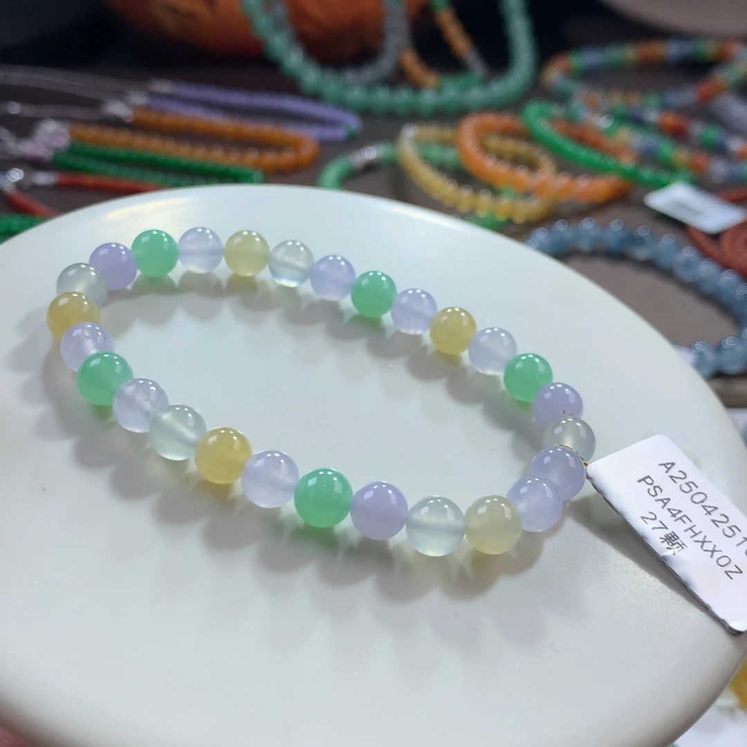 翡翠未镶嵌手链冰润多宝卡6.5