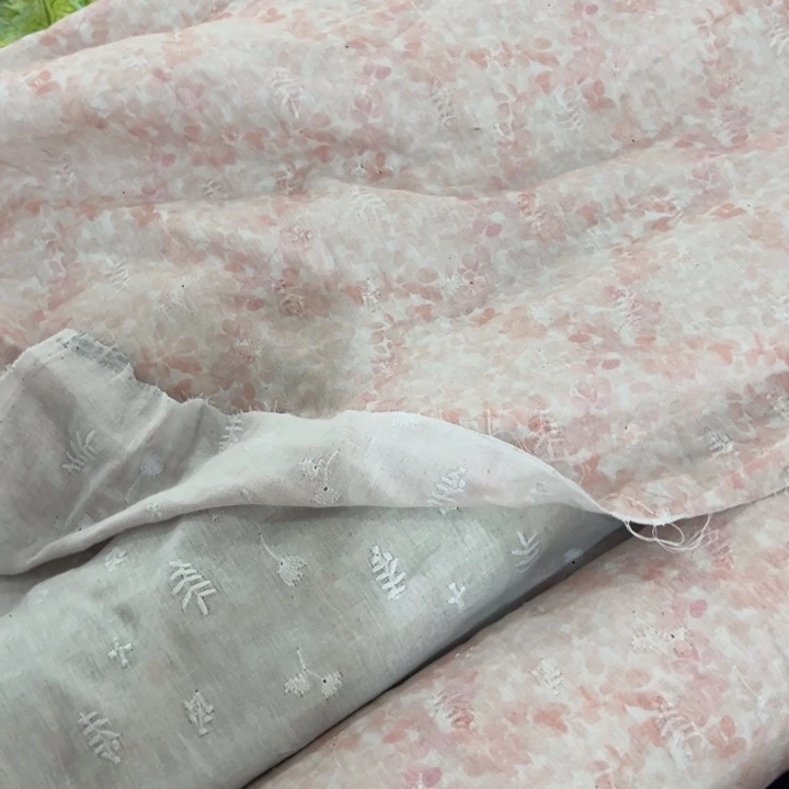 棉福袋一米价纯棉绣花双层纱1.4宽果子D