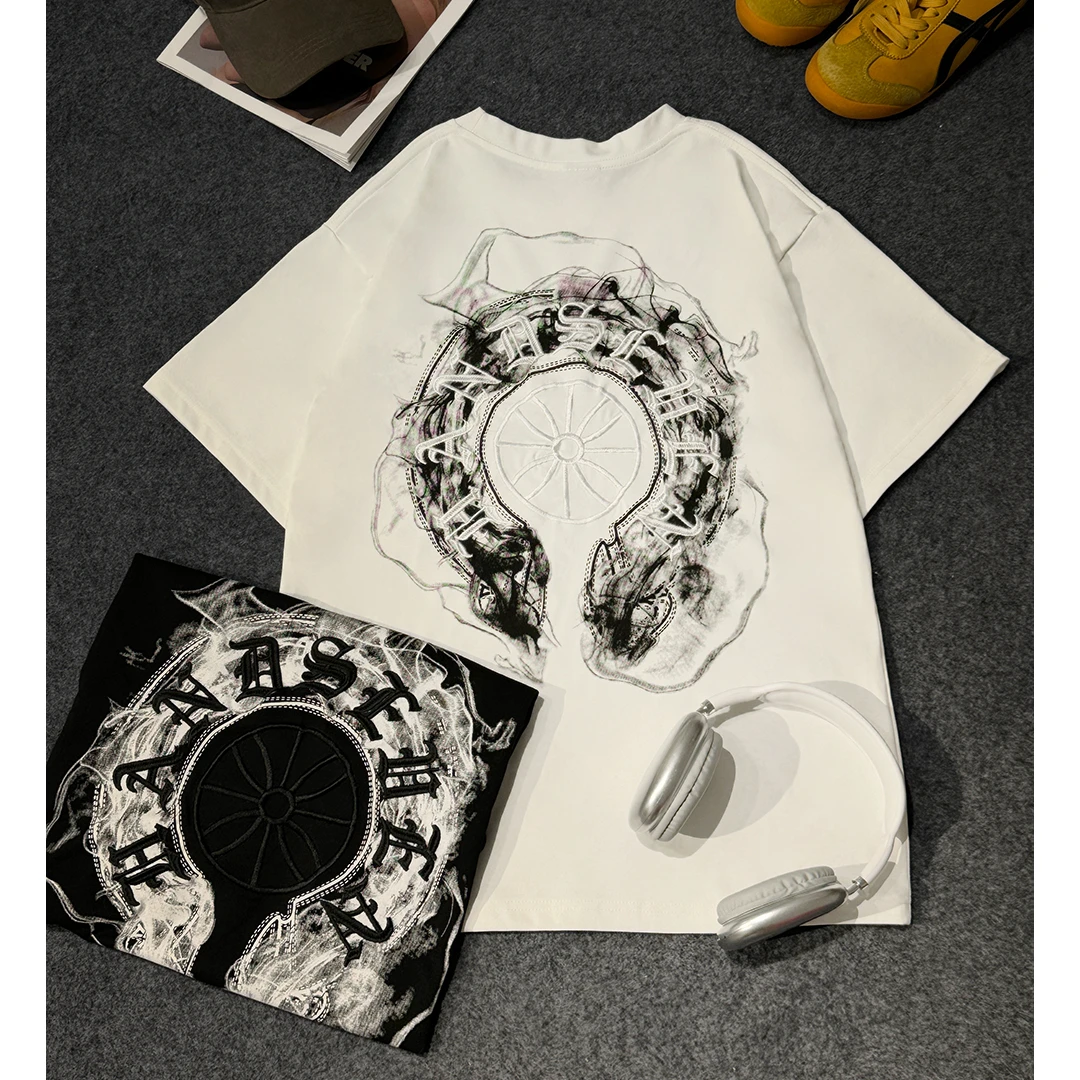 HandSeven300g重磅冰爽棉美式时尚休闲情侣夏季圆领宽松T恤