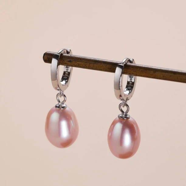 （云）一对约10mm紫色炫彩珍珠耳扣（不戴着泡温泉泡澡洗热水澡）