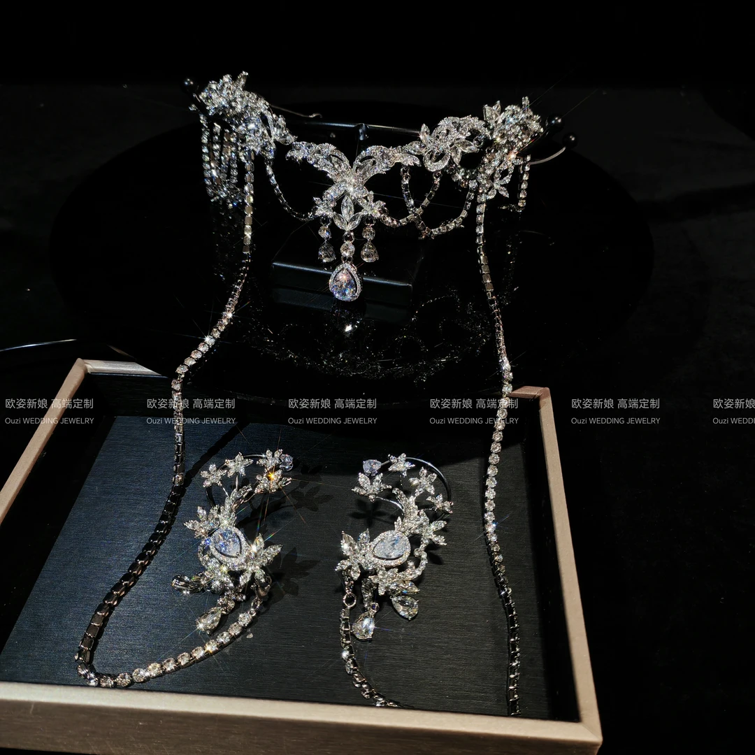 小众设计感欧姿新娘饰品白纱礼服头饰婚礼跟妆结婚配饰17645