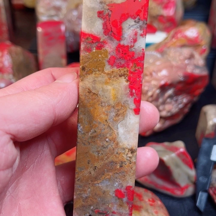 鸡血石旬阳鸡血石三彩