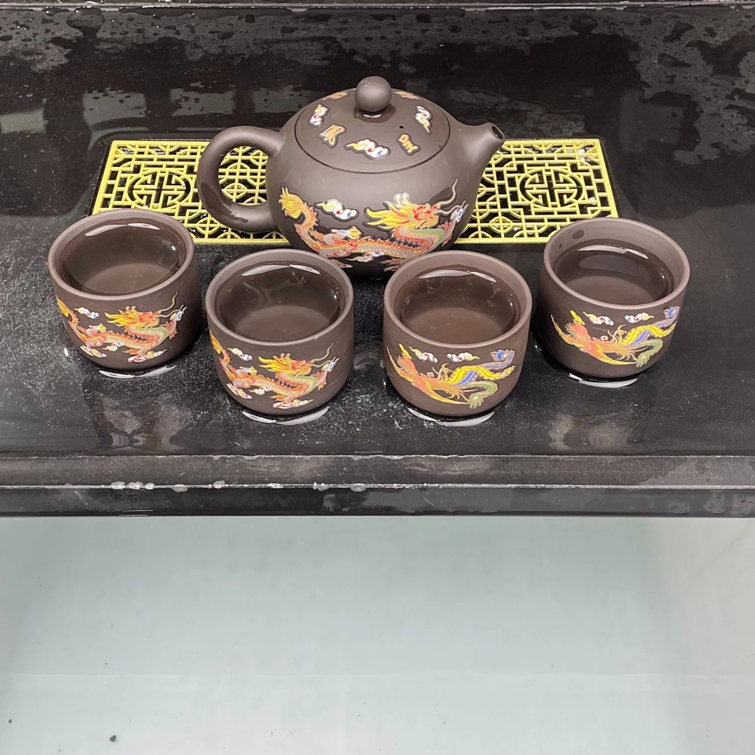 260毫升紫砂龙凤变色凤鸣西施壶一壶四杯五件套