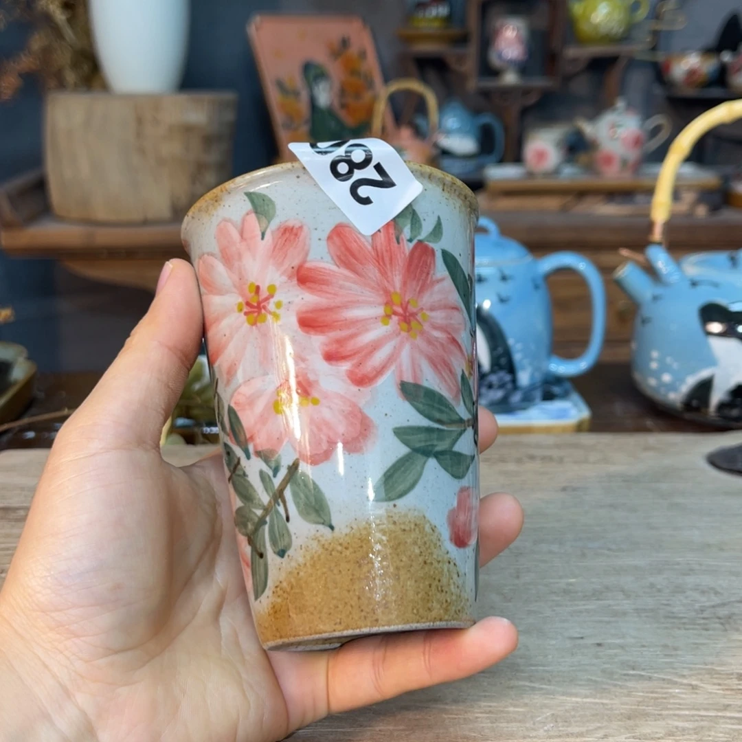 壶素浅陶瓷手工手绘