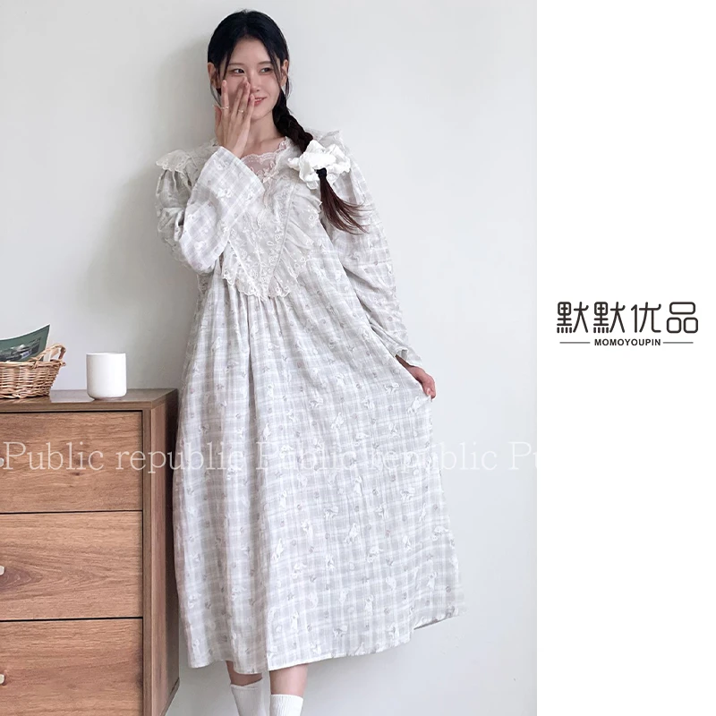 棉纱/韩国Public republic/甜美/睡衣女/舒适柔软/长款家居套装