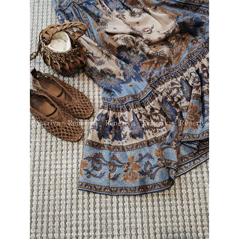 ReneRiva买手店 Riva 油画美学高级感印花维多利亚半裙