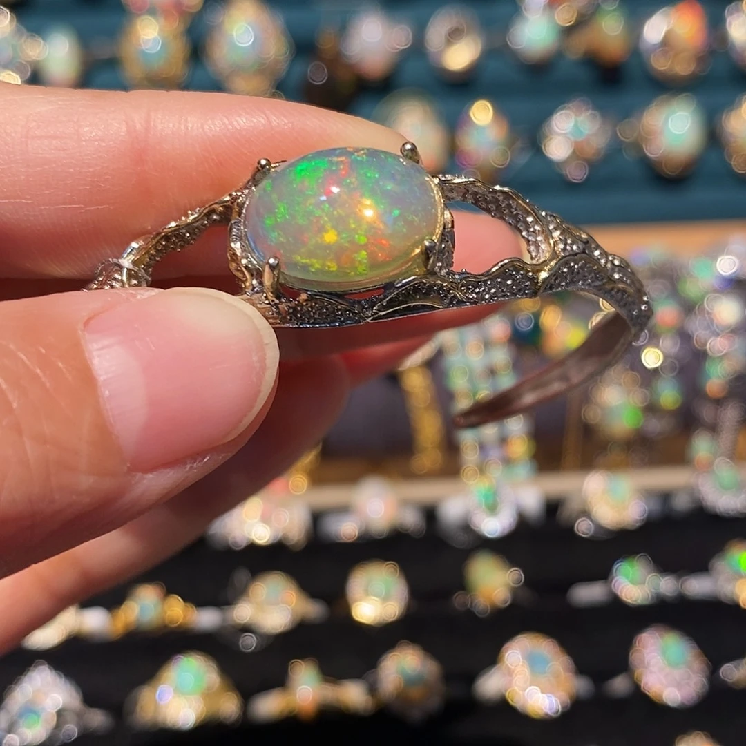 欧泊银S925镶嵌手镯