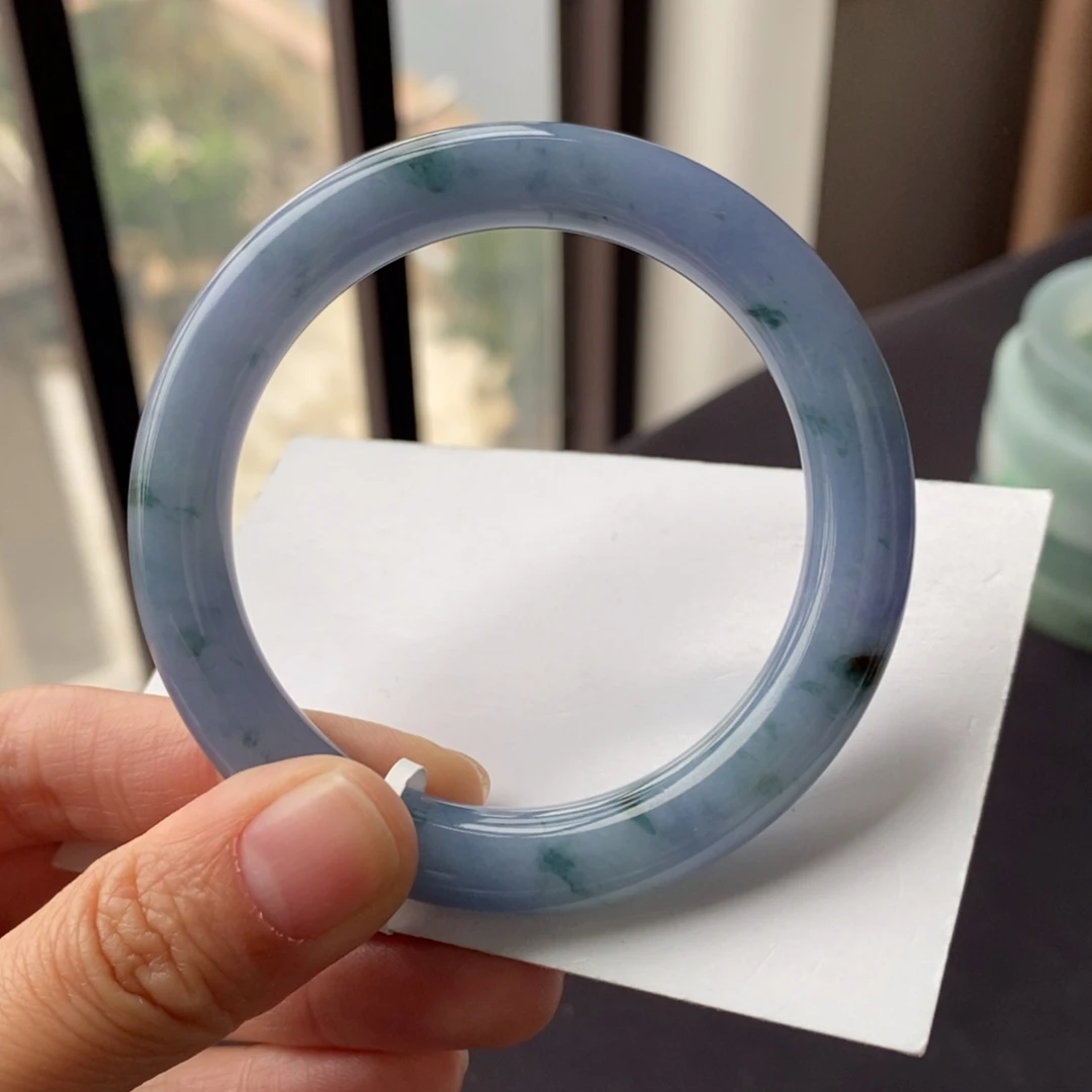 翡翠未镶嵌手镯51.9圆条莫奈花园