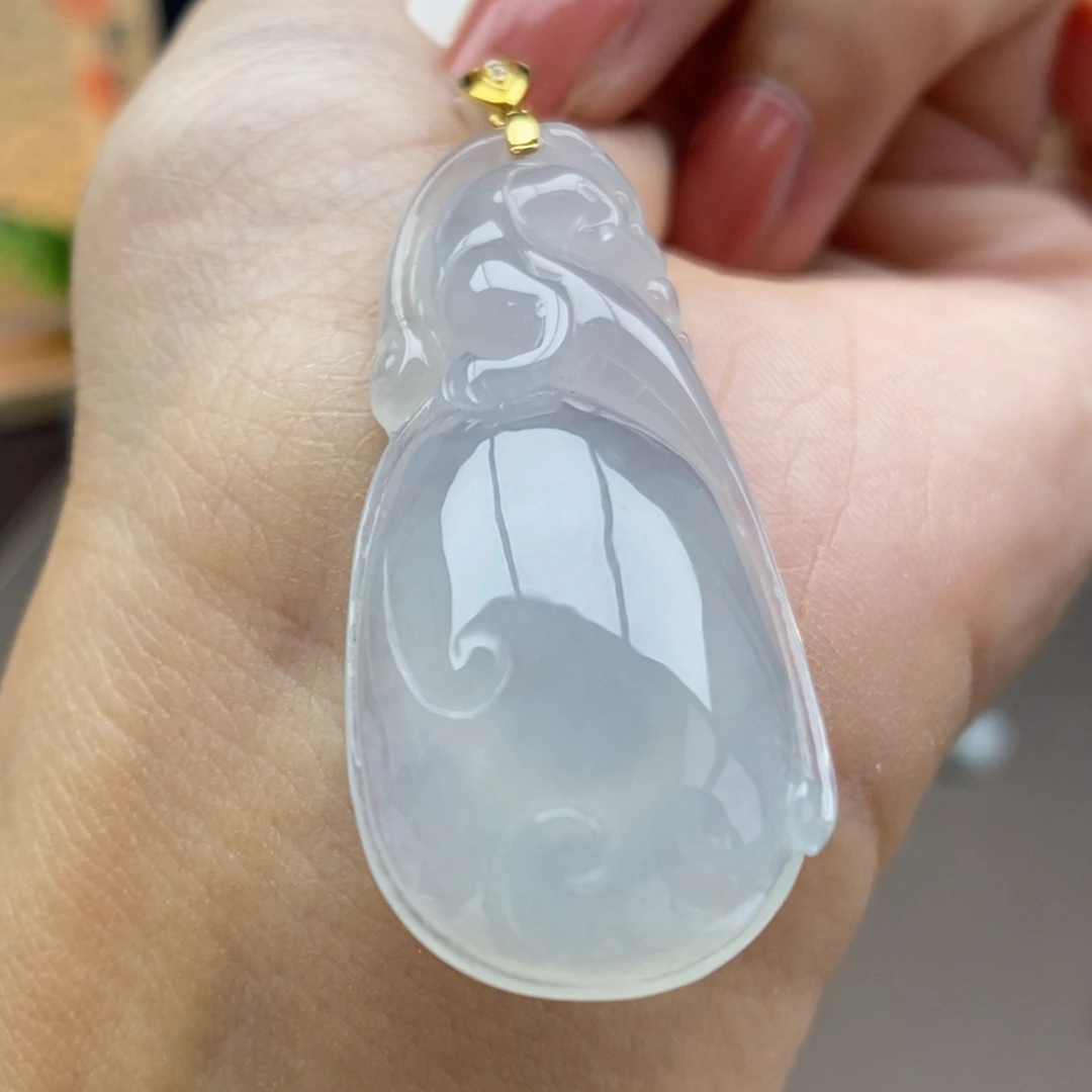 翡翠18K金镶嵌颈饰吊坠36