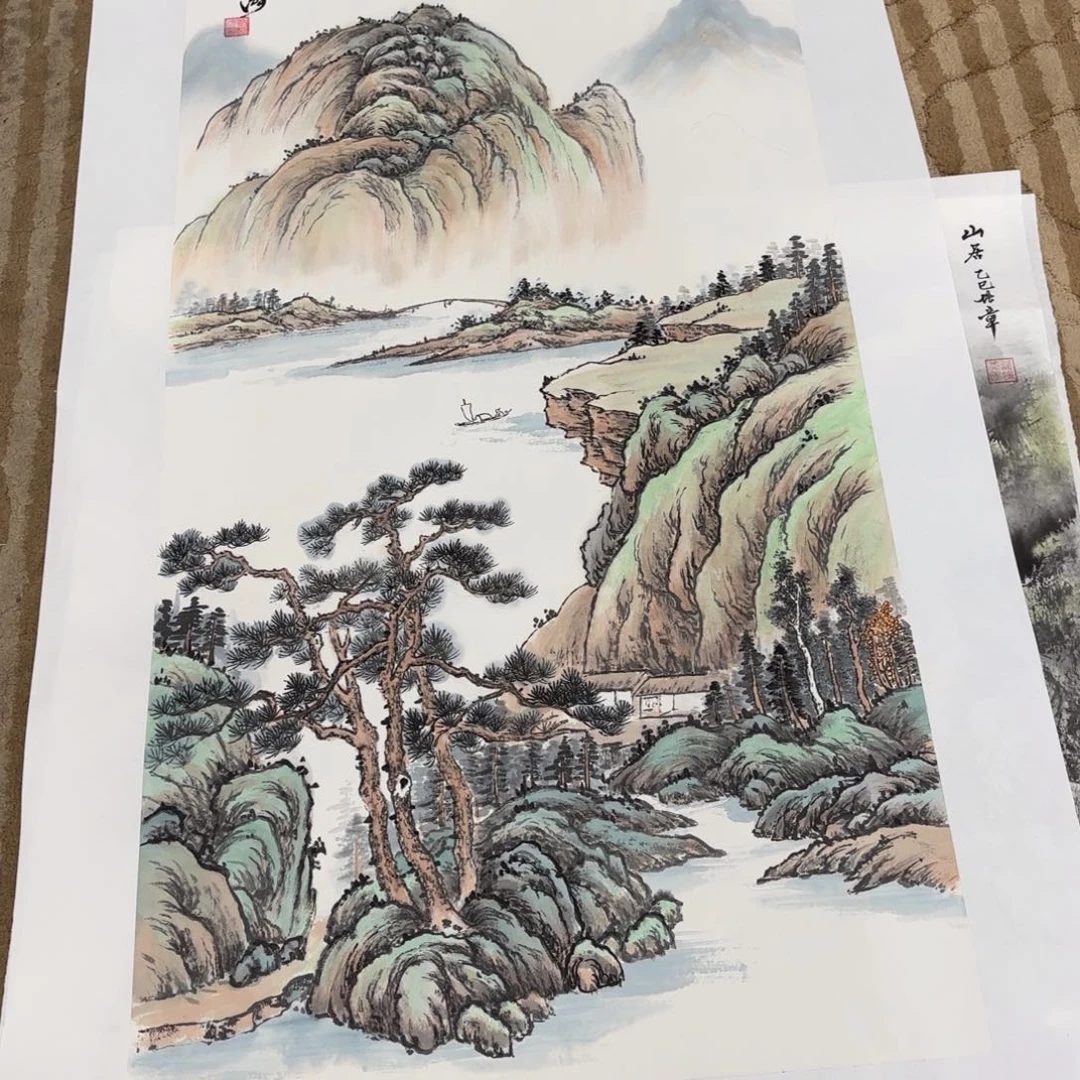 李***岩国画花鸟等图案为一体而