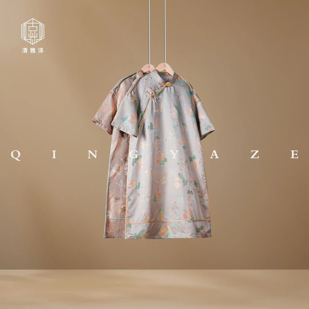 宋锦罗·松弛裙！桑蚕丝新中式连衣裙！GZ6325