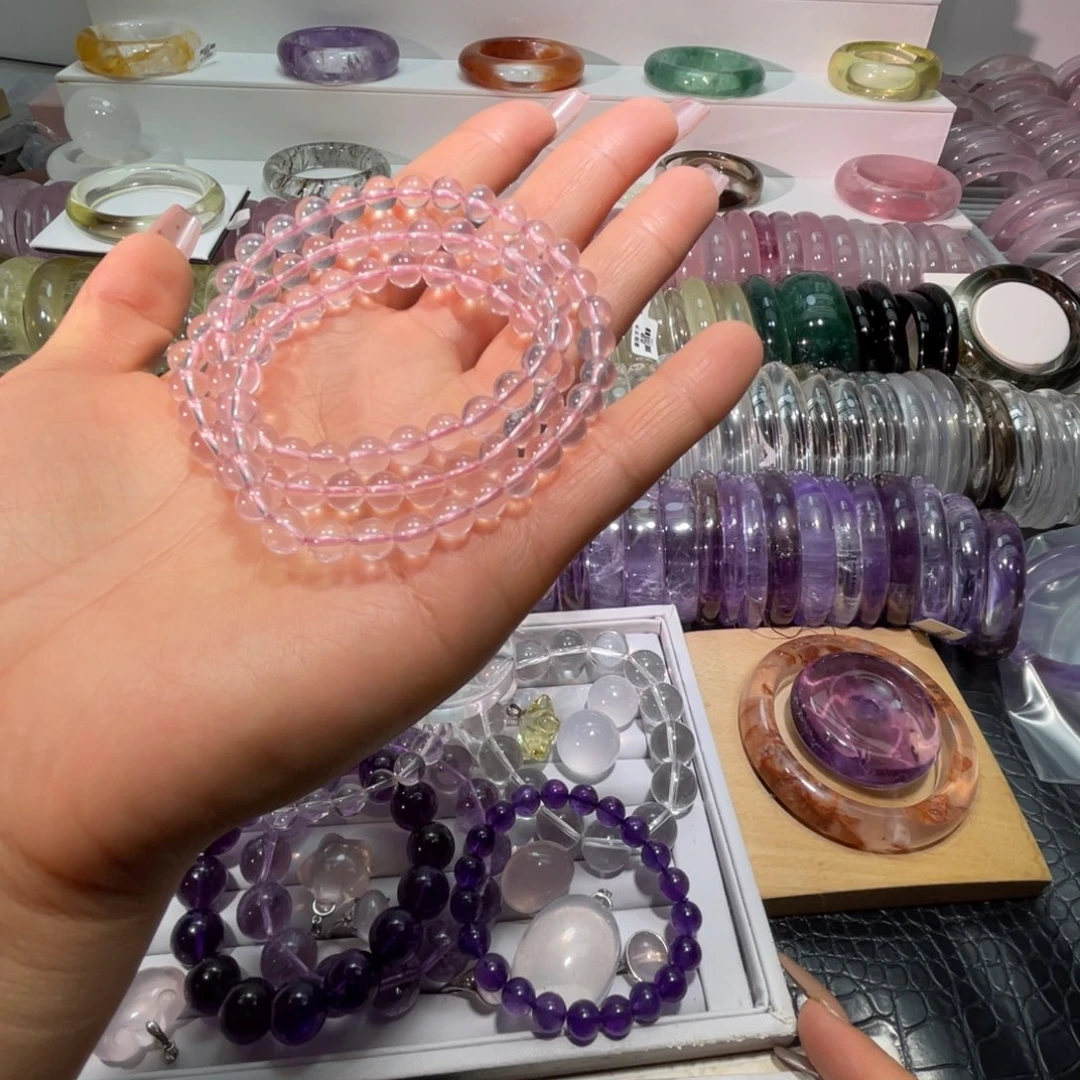 合***）未镶嵌水晶手链手串三圈30号