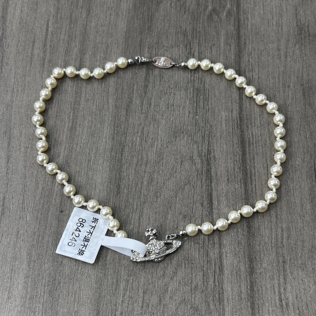 116 Vivienne Westwood西太后珍珠土星水钻项链 98新 864246