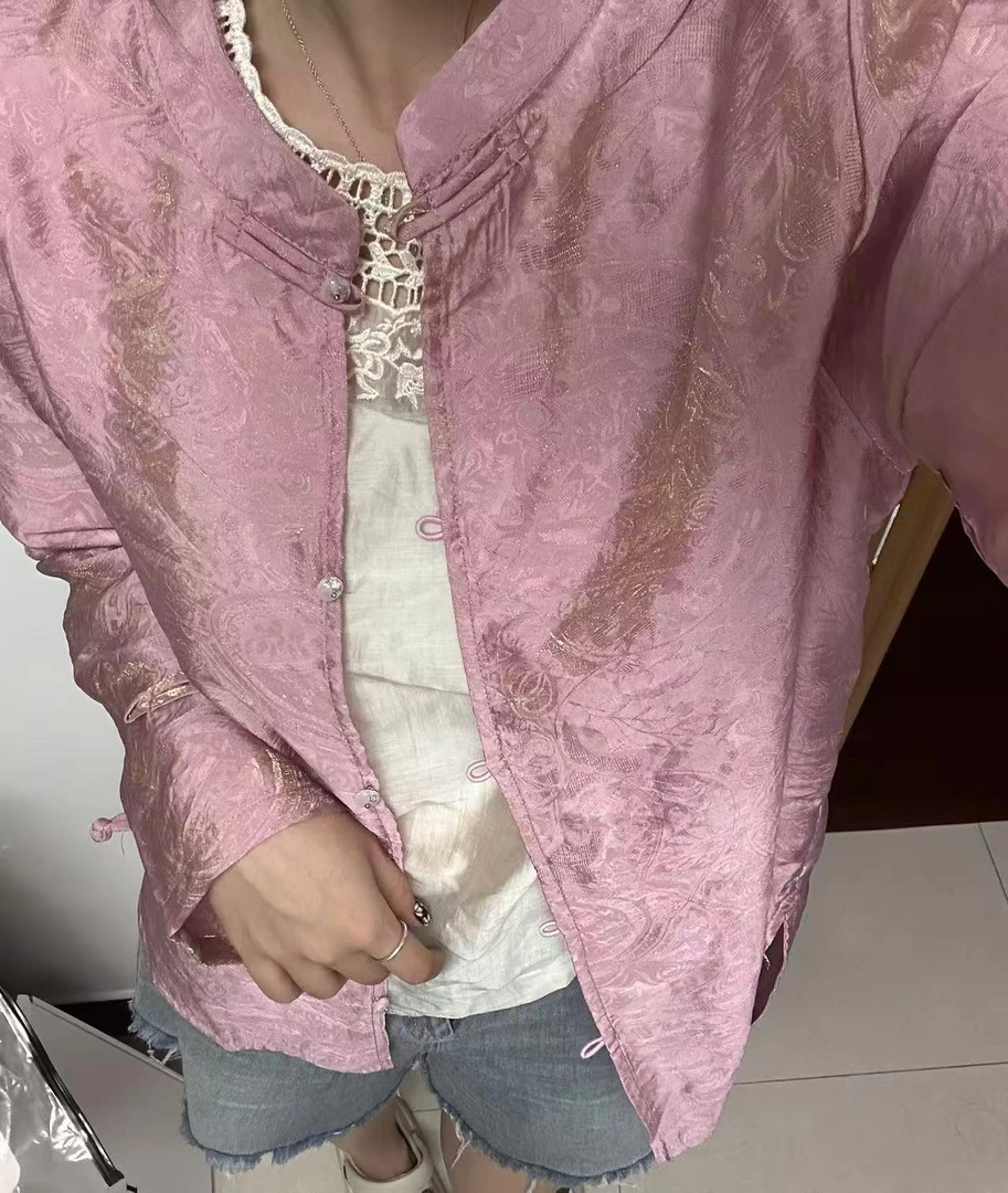 浮光掠影秋季新款盘扣女新中式唐装宽松显瘦型开衫休闲