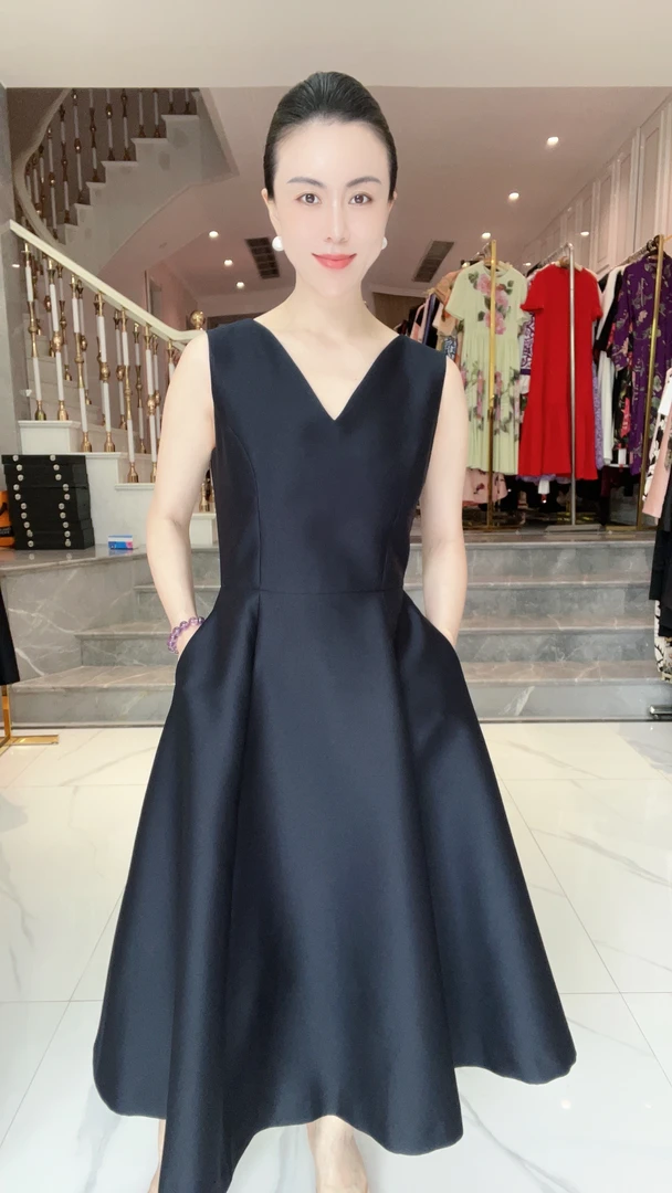 6011【罗马假日】研家轻奢重乔丝毛海鸥领赫本大摆收腰显瘦连衣裙