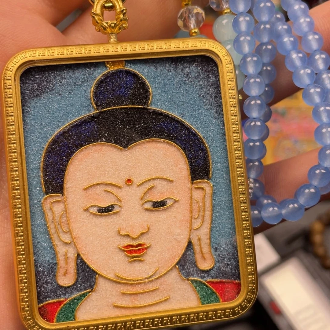 琉璃颈饰溪*唐卡手绘男女同款