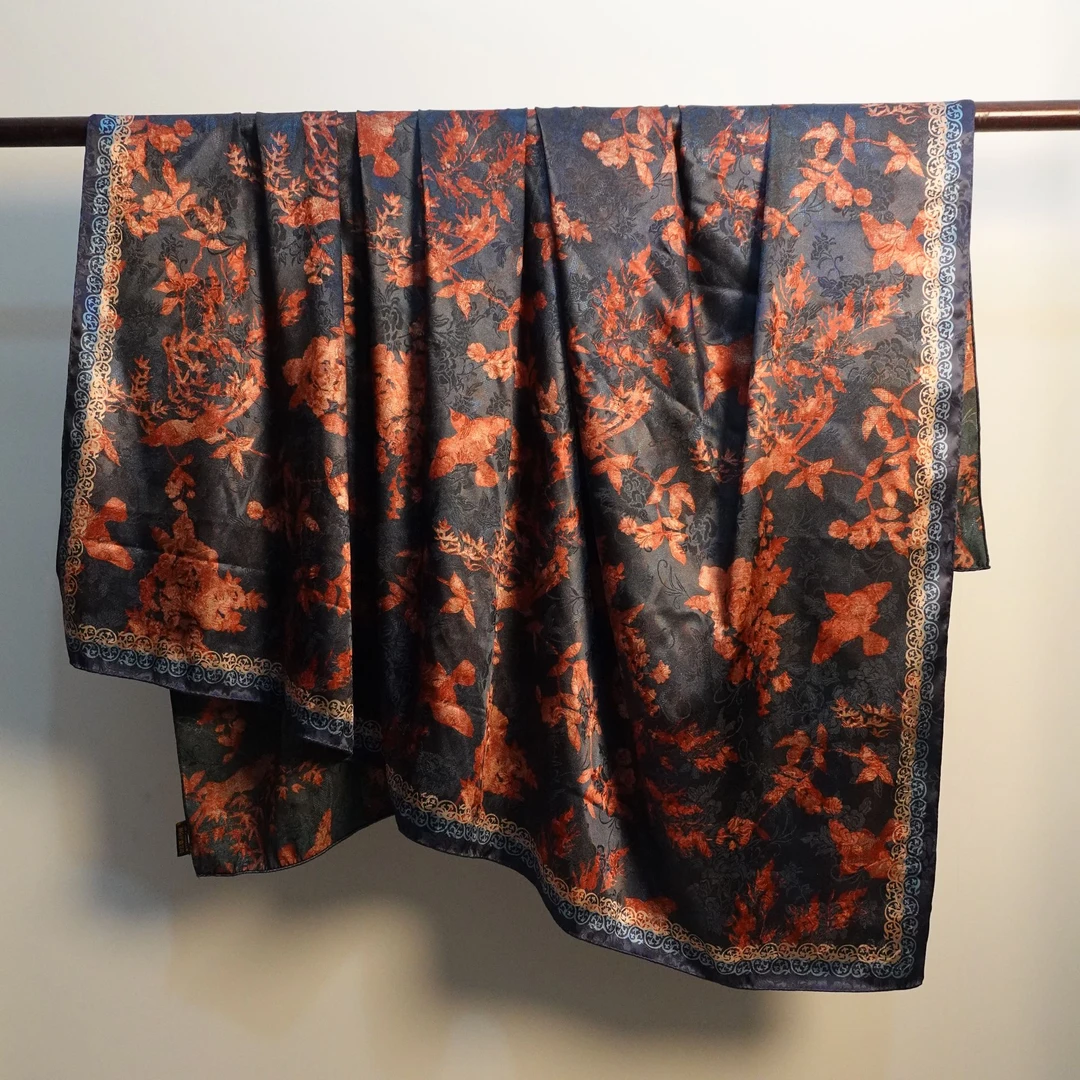 a76手工卷边140*140香云丝巾方巾时尚高档披肩丝巾