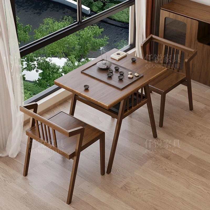 新款阳台小桌椅三件套组合休闲网红家用小户型实木茶桌椅组合简约