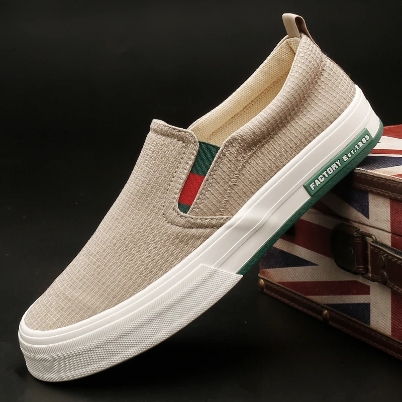 25165 一脚蹬百搭休闲鞋春季透气布鞋男士薄款懒人板鞋时尚开车鞋