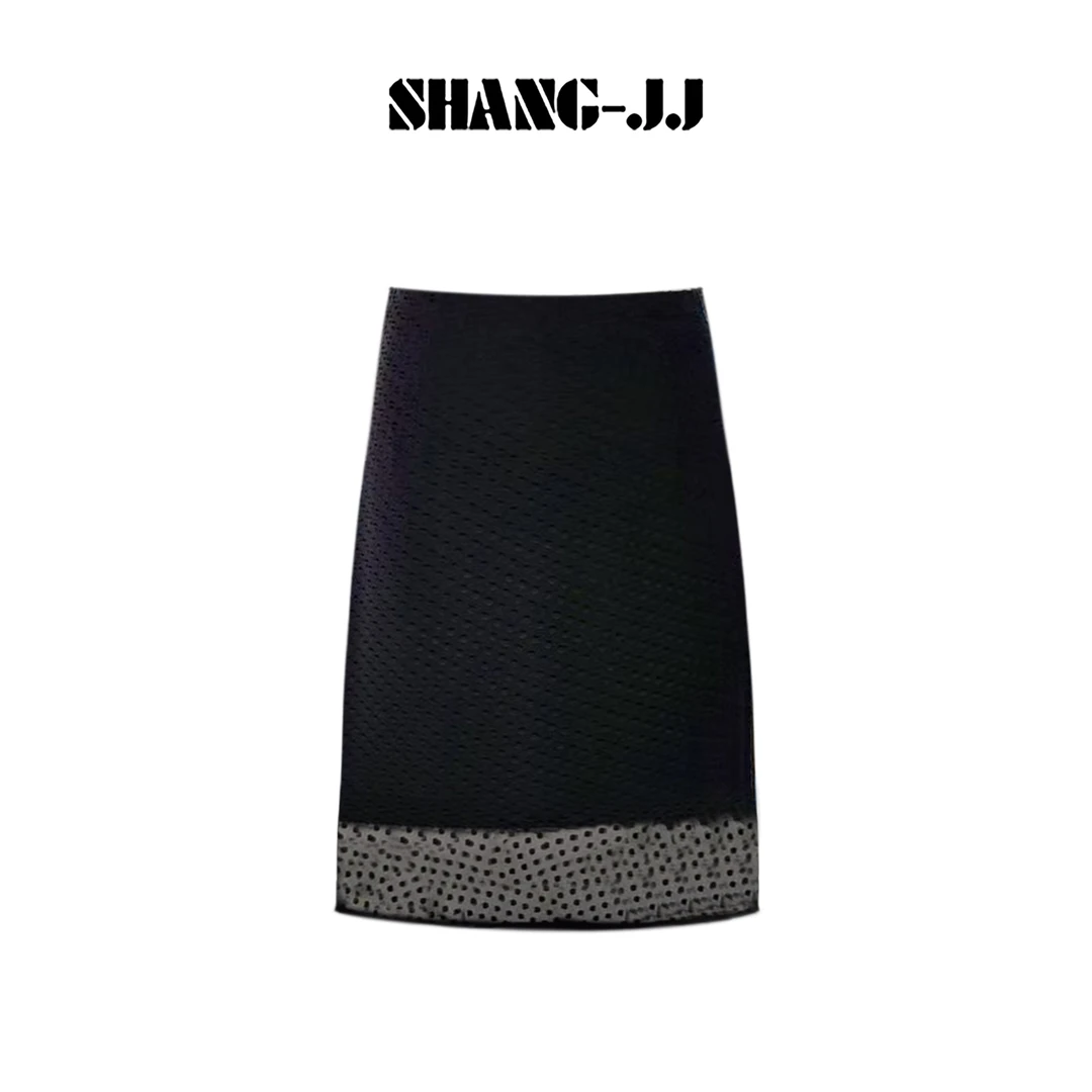 SHANG-JJ【烧花波点】ss25春夏蚕丝重工烧花工艺高定半身裙q133659p