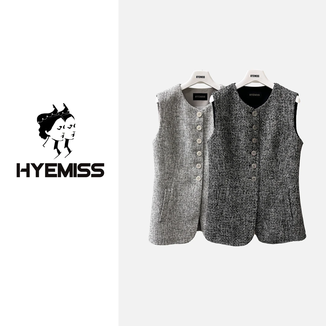 HYEMISSVT250003春季新款羊毛棉百搭时尚两色小香风无袖复古马甲