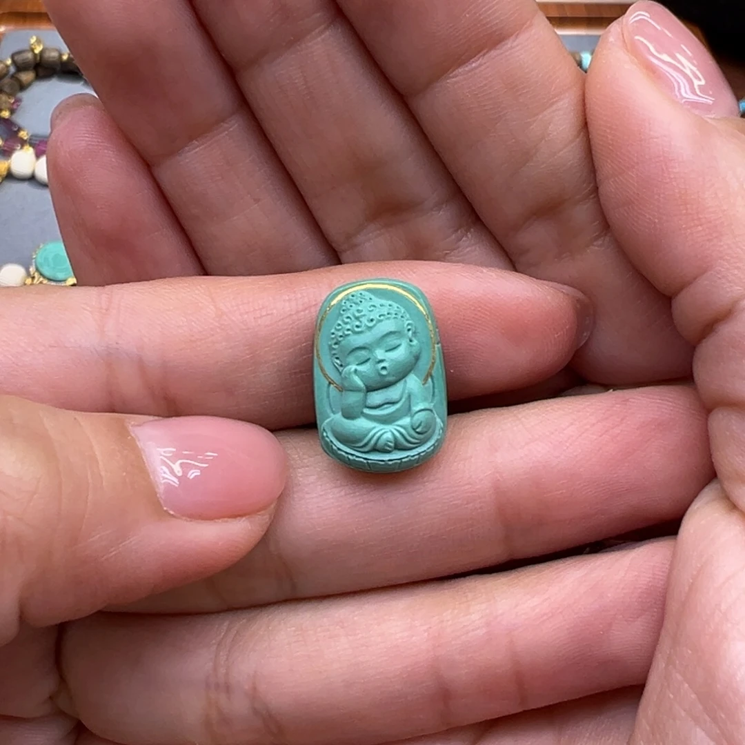 果***陈绿松石未镶嵌配件配件