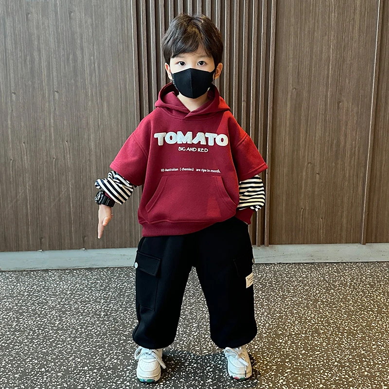 痞帅男童套装秋装2025新款儿童装衣服洋气男孩宝宝休闲卫衣两件套