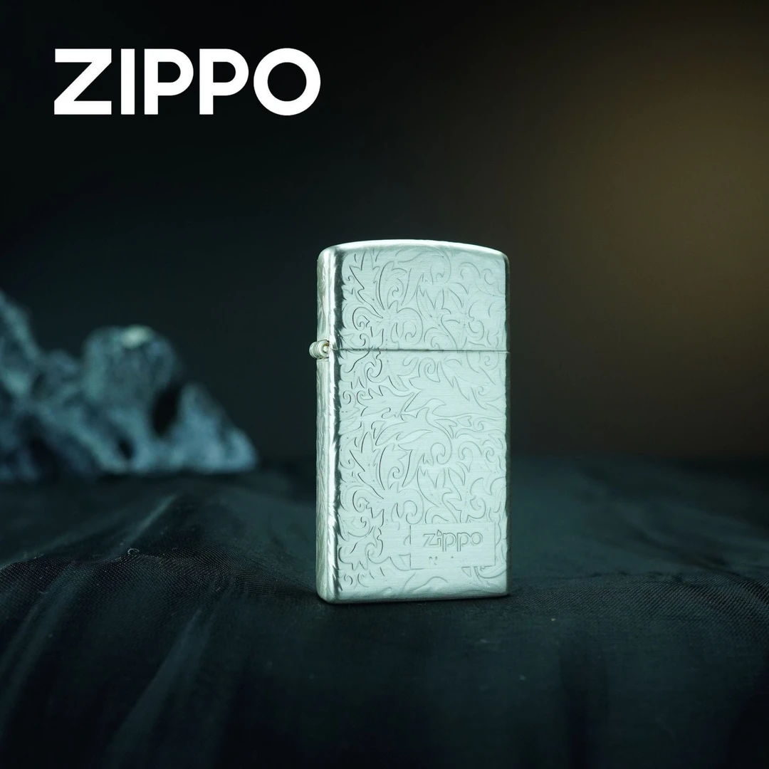 ZIPPO 打火机正品 1654B包银唐草右下标 0712
