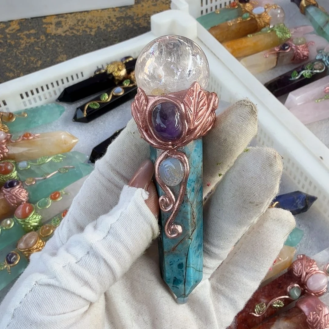 水晶手链22K金镶嵌白水