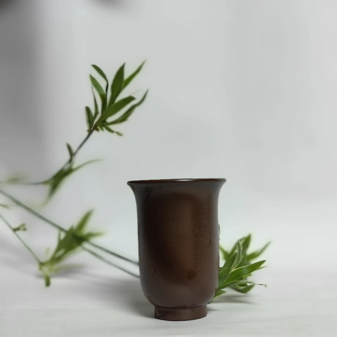 闻香杯柴烧坭兴陶原矿柴烧杯手拉杯70毫升手工茶杯品茗杯茶具陶瓷
