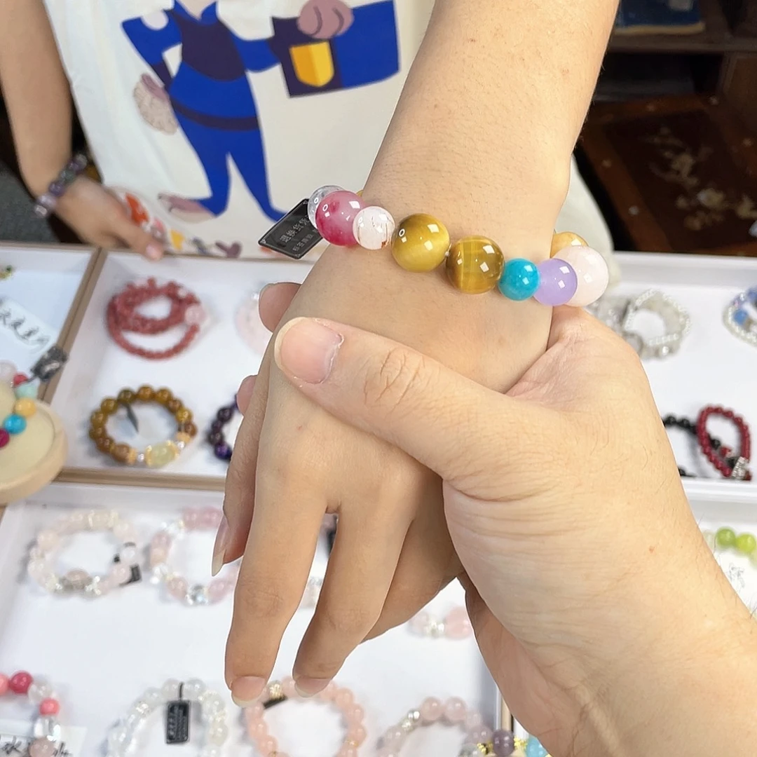 水晶手链银S925镀金镶嵌