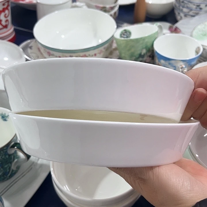 碗微瑕骨瓷斜边盘两只装