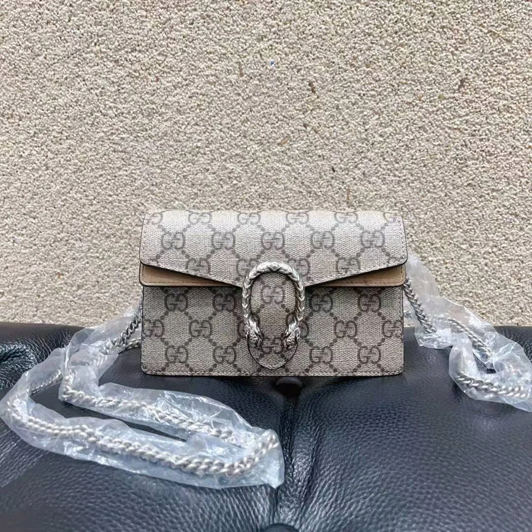 古驰/Gucci老花超 mini酒神单肩斜挎包！尺寸:16.5*10*3.5cm!配件