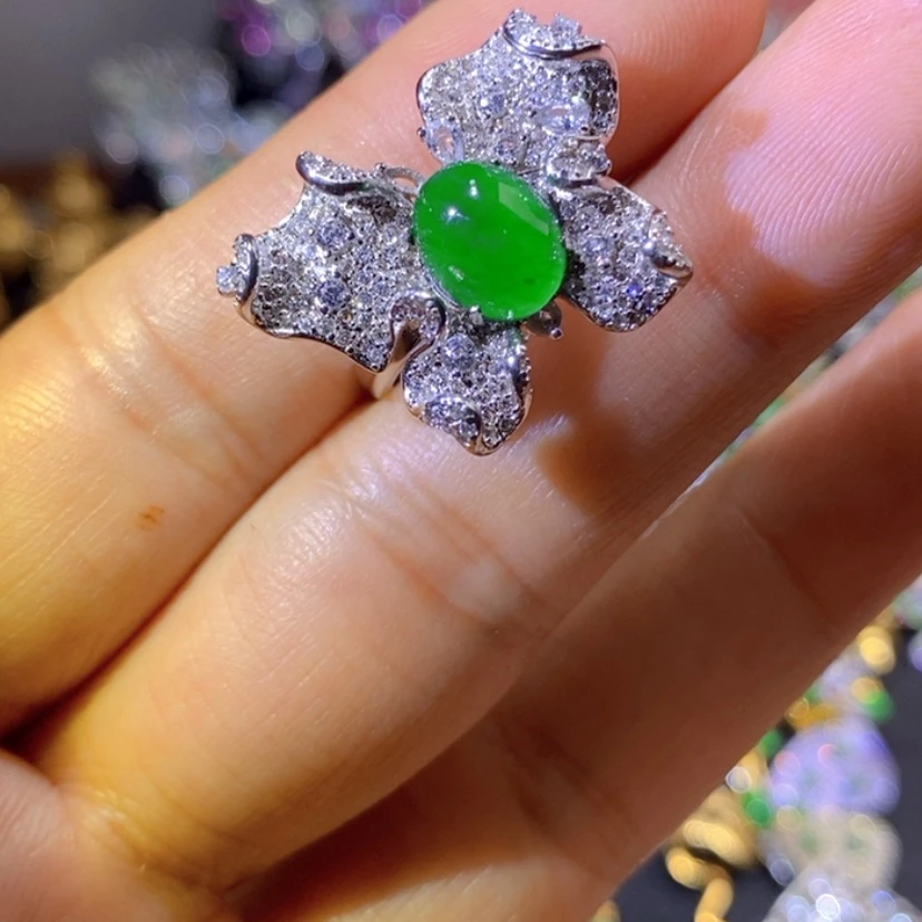 【闪购商品】银S925镶嵌挂件翡翠天然翡翠