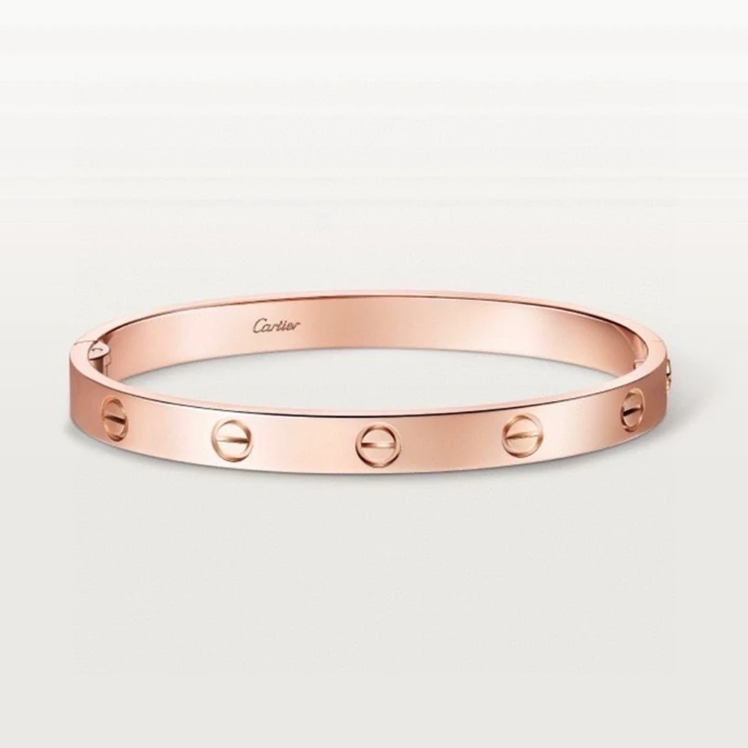 99新 Cartier/卡地亚 16号 玫瑰色宽版love手镯