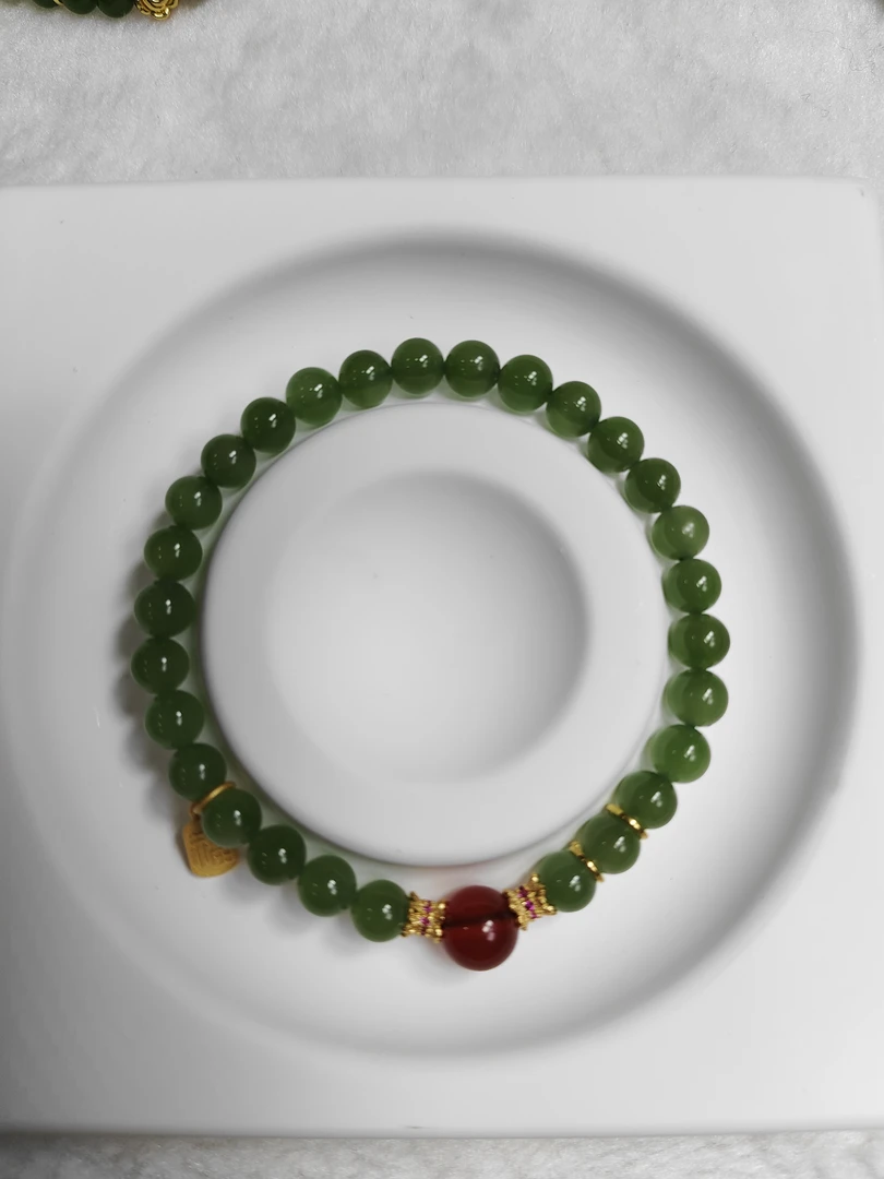 天然玉石和田碧玉手串