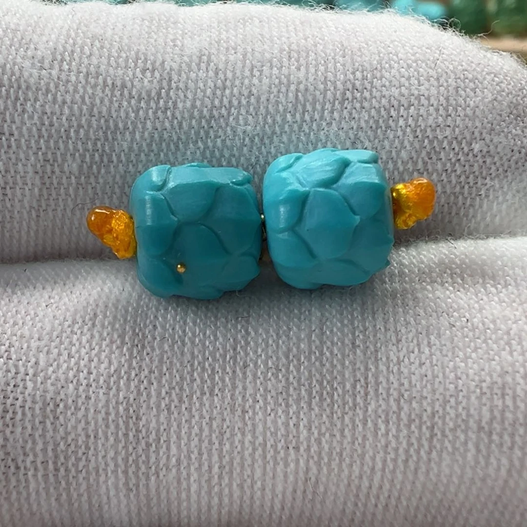 未镶嵌绿松石莲花珠7.9mm