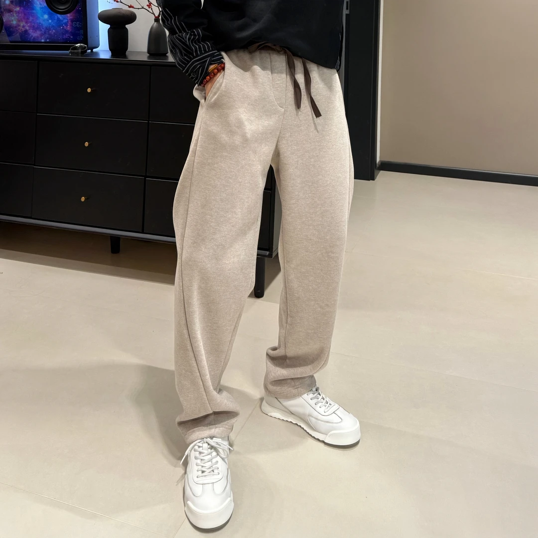 BW2500冬季老钱慵懒风加绒毛尼休闲裤