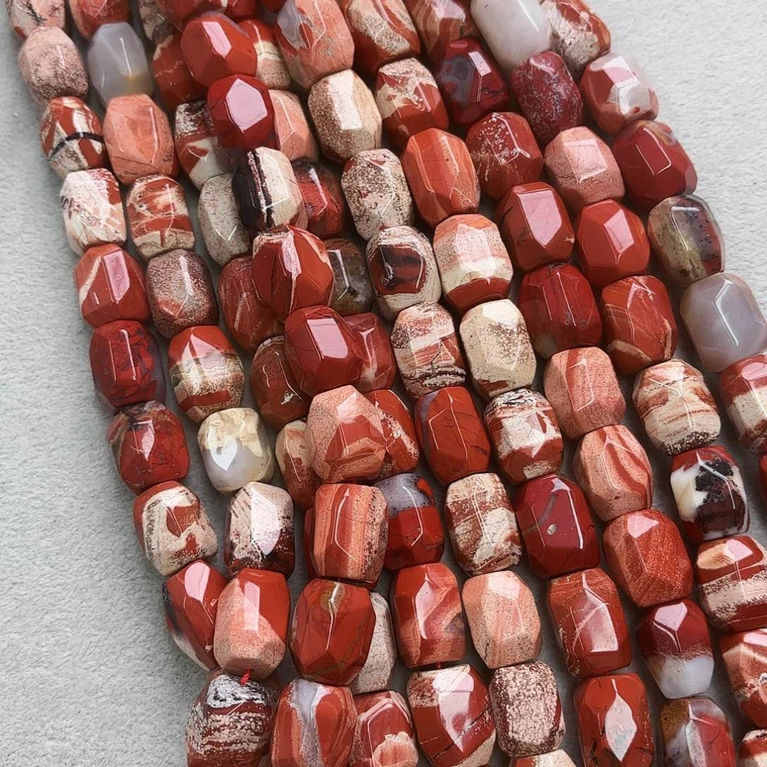 玛瑙/玉髓未镶嵌珠宝半成品14×18花红原石切一条