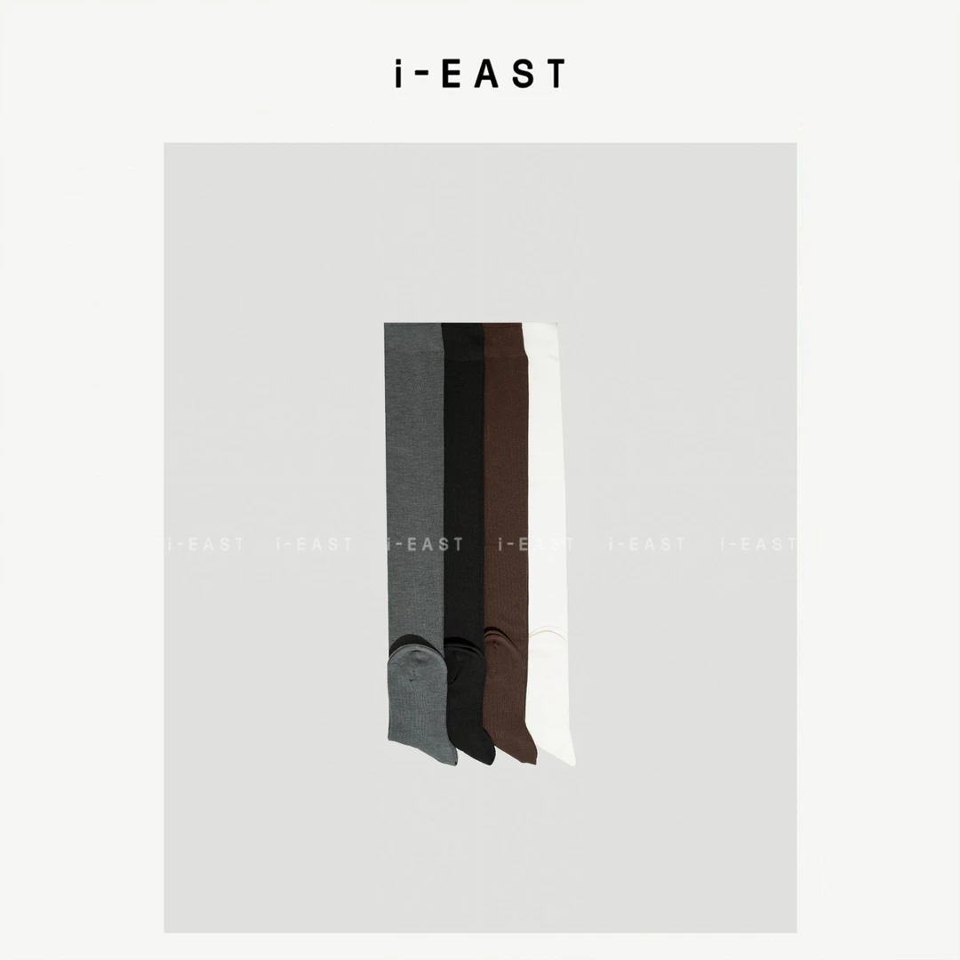 i-EAST 自在无限~极简竖条纹超百搭的高筒袜-5Q PS8520