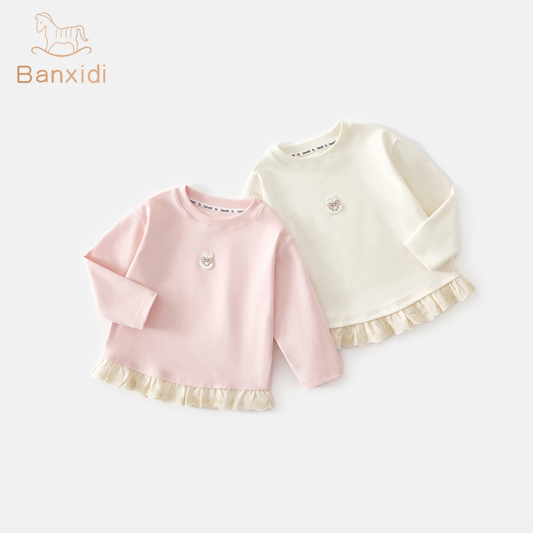 班喜迪女童长袖t恤秋款新款洋气儿童上衣宝宝公主衣服秋装打底衫