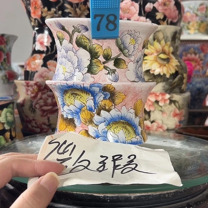 景德镇幸运花盆手绘韩式花盆