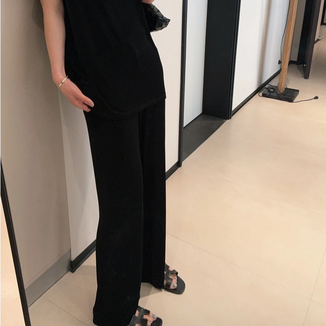 ［REVAN SUN］-大骨架穿搭 95%醋酸面料直筒裤7996 会掉浮色