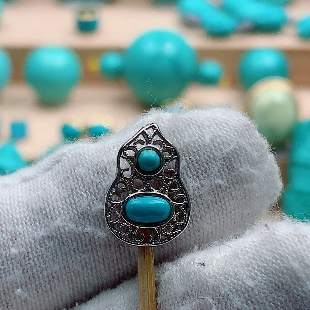 绿松石银S925镶嵌配饰