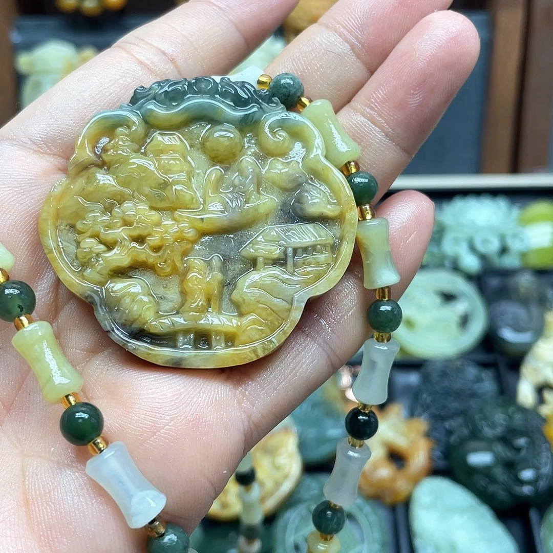 未镶嵌蛇纹石玉颈饰