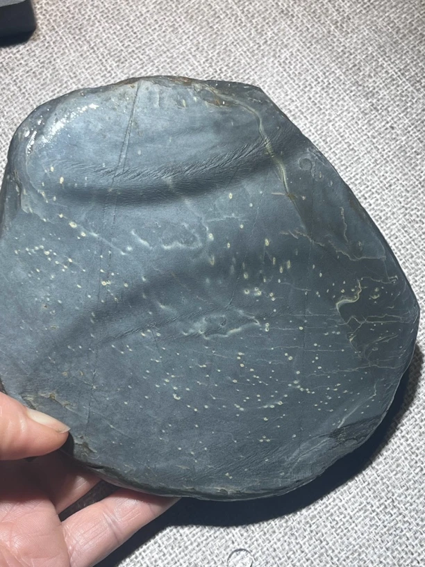 歙砚老坑龙尾山眉纹坑灵光眉砚