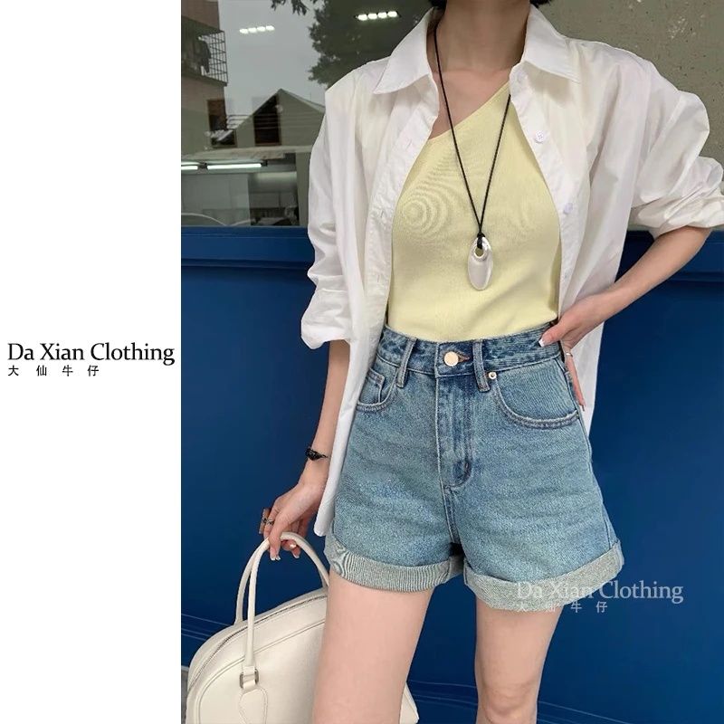 【大仙家】C335十三行夏款韩式无弹牛仔短裤舒适时尚百搭女士夏季
