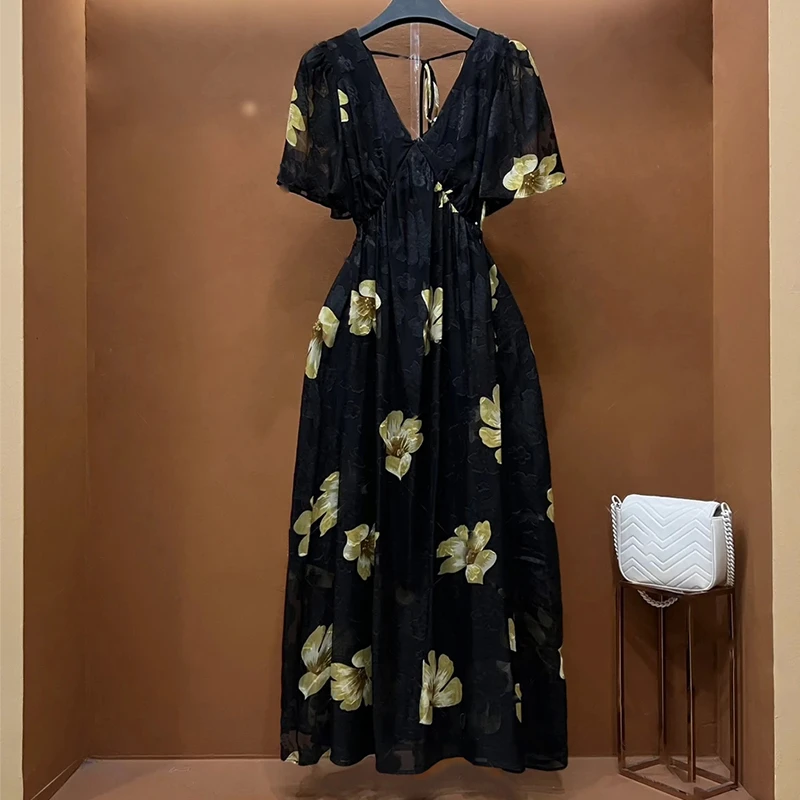 【有里布】夏季新款复古时尚百搭连衣裙D1824