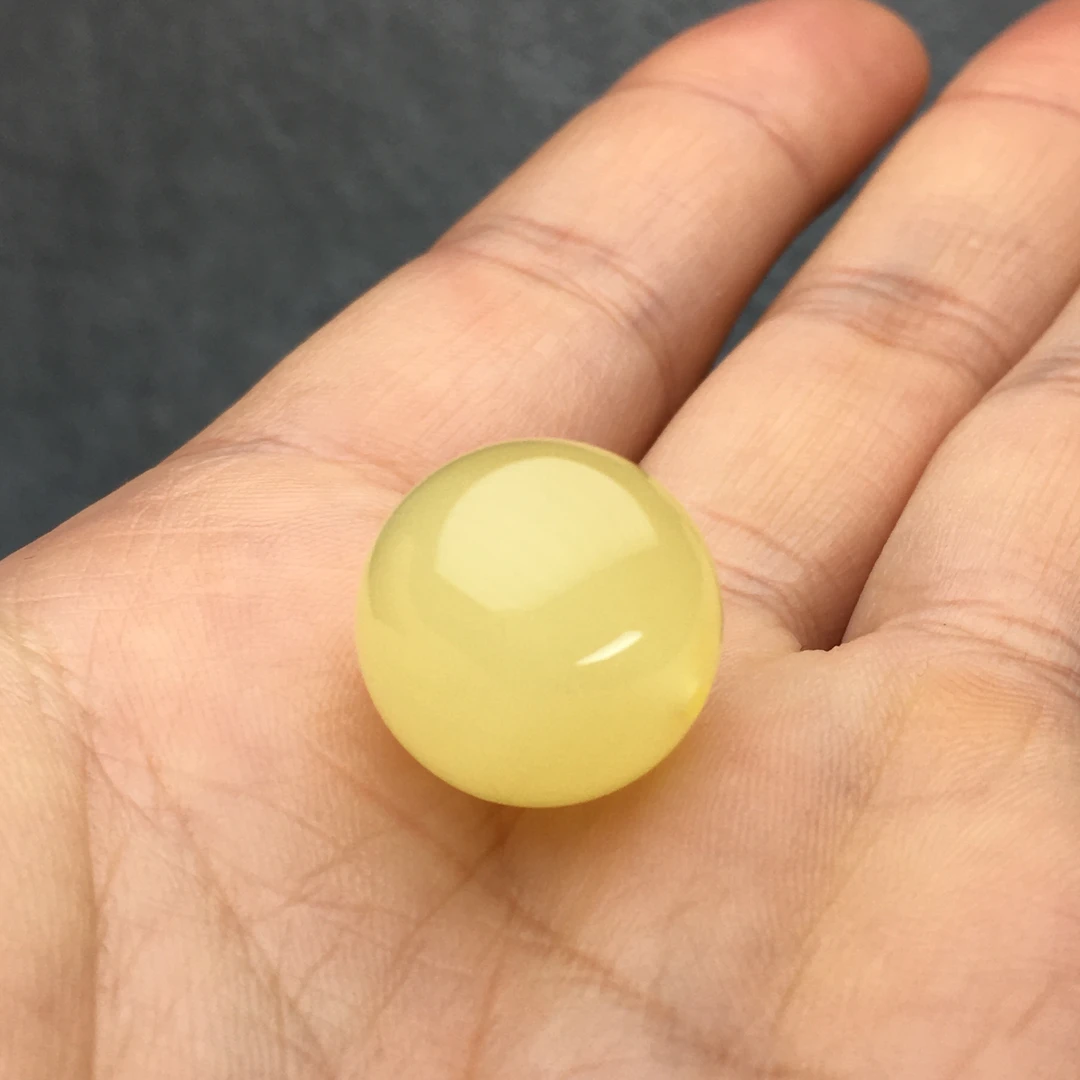 蜜蜡圆珠 约16.6mm原石手作 天然原矿保真 无烤色无优化